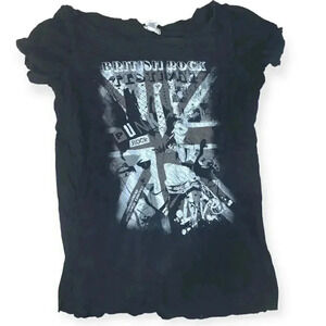 Y2k faded grunge British baby tee